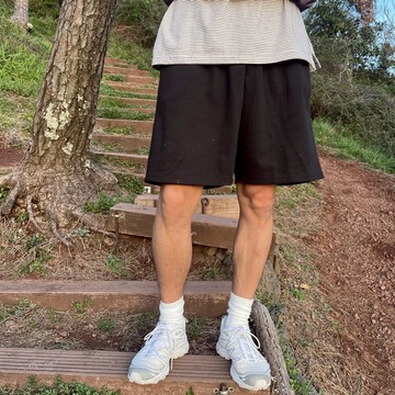 正韓直筒寬版棉料隱藏式抽繩休閒短褲 3色 YUPPIE 預購商品 0422