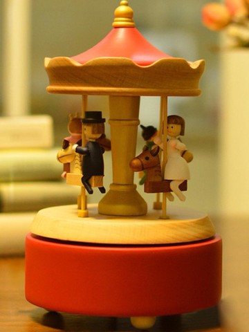 耶誕節禮物 交換禮物 音樂盒 八音盒 旋轉木馬兒童木質男女生生日禮物創意復古  聖誕節