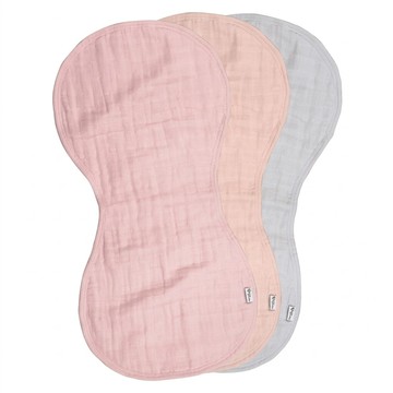 green sprouts 小綠芽 100%有機棉四層細紗布拍嗝巾 枕巾3入組  27.94 x 55.88cm  玫瑰粉