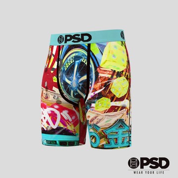 【PSD Underwear 官方旗艦店】RECREATION- 平口四角褲-大車輪-藍色