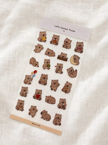 Little Wombat Friends 可愛袋熊透明貼紙