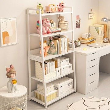 APP下單享點數9% ins風書架置物架落地臥室家用簡約現代鐵藝收納展示客廳梯形架子