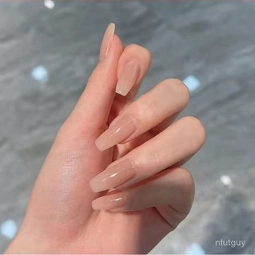 高級純手工穿戴甲華妃摸臉純色杏仁冰透裸色美甲貼片成品甄嬛衕款 BBZA