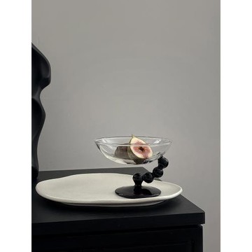 CMYD 包裹著淡淡奶香的黑天鵝 法式下午茶甜品碗高級感玻璃雪糕碗