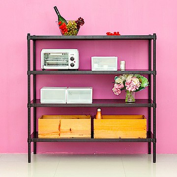 dayneeds 沖孔 120x45x120cm 四層收納架(烤漆黑)  層架/置物架/儲藏架