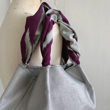 和服蠶絲把手帆布小提包 | 紫式部 x 星辰銀