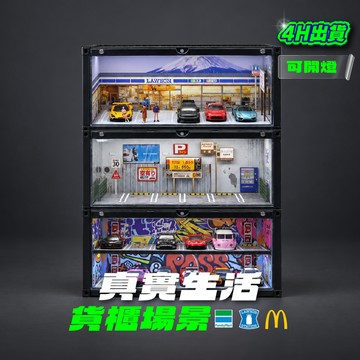 MoreArt 貨櫃場景展示盒 小車收納盒 1:64車庫 mini gt 1/64展示盒 微縮造景 1/64停車場 小車