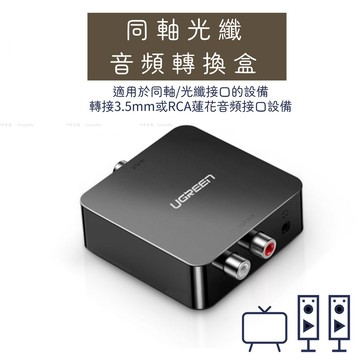 同軸光纖音訊轉換器數位類比信號雙蓮花線【川木】全新【P185】一分二電視顯示器接音響spdif轉3.5