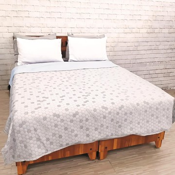 京都皇寢KYOTO BEDDING 遠紅外線超導石墨烯抗菌四季被  1入  淺藍+淺灰  180 x 210cm