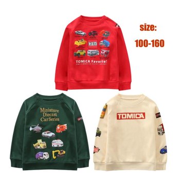 出口日本春秋薄棉兒童套頭衫男童汽車衛衣卡通插肩袖純棉寬松衛衣