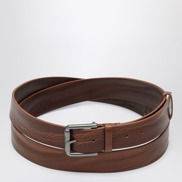 Long Belt in Brown Leather