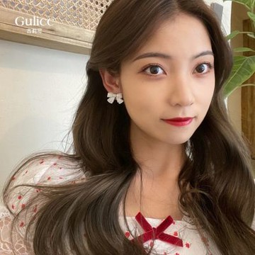 Gulicc 白 蝴蝶結 耳環(飾品 耳飾 耳釘 耳環 耳墜 禮物 雙11 聖誕節)