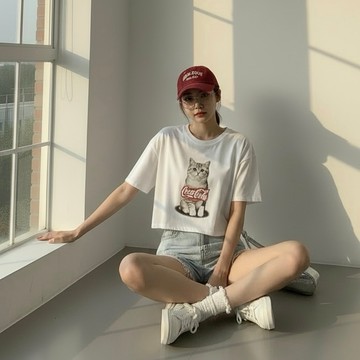 IN SHOP 可樂貓咪短T-共3色【KT224935】