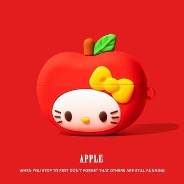 黃色蝴蝶結 蘋果Kitty 適用於 AirPods 4 保護殼 Pro2 保護套 AirPods 1 2 3 全包耳機殼