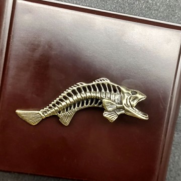 創意黃銅魚骨鑰匙扣個性男士掛飾復古魚骨吊墜簡約掛件時尚小禮品