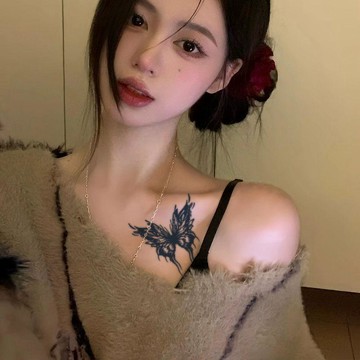 🔥臺灣出貨🔥純欲蝴蝶 草本紋身貼高顏值防水半永久新款刺青ins風小衆辣妹貼紙