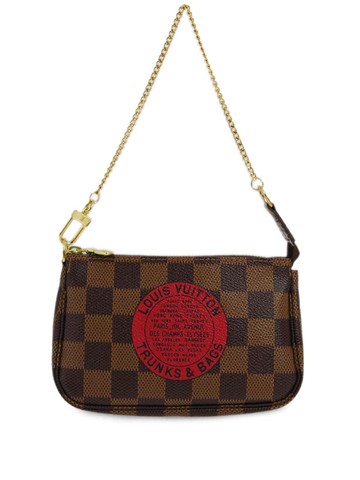 Louis Vuitton Pre-Owned - 2008 mini Pochette Accessoires clutch bag - women - Canvas/Leather - One Size - Brown