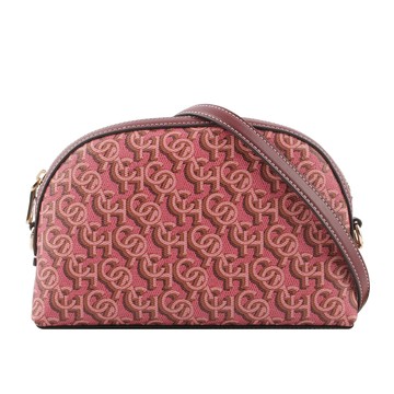 COACH Madi Monogram 塗層帆布拼皮革拉鍊貝殼包(胭脂粉) CF343 IMROU