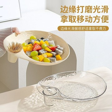 ❤️廚趣優選❤️夏天裝西瓜水果盤客廳家用茶几精緻切放水果碟帶牙籤收納筒山竹子 Ot17