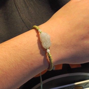 【招財神獸】冰種翡翠貔貅編織手鍊 | 天然緬甸玉翡翠A貨 | 送禮