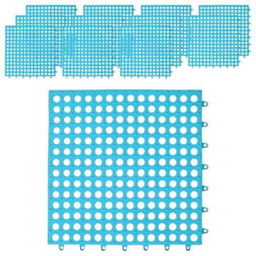 升級版浴室防滑止滑地墊 無吸盤 12片  29.5 x 29.5 x 0.5cm  淺藍色  1組