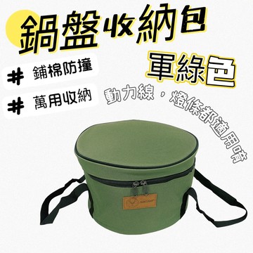 露營收納包 軍綠色 燈條收納包 延長線收納袋 動力線收納袋 鍋具袋 廚具袋 收納袋 鍋包 收納袋 戶外 30CM