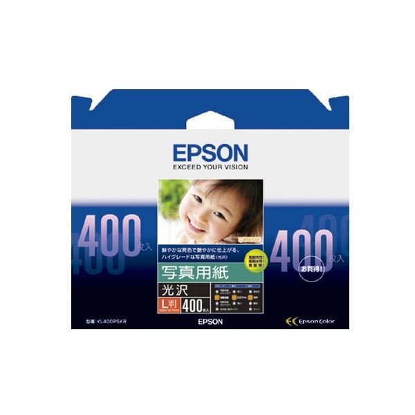 (まとめ) エプソン EPSON 写真用紙〔光沢〕 L判 KL400PSKR 1箱（400枚） 〔×5セット〕[21]