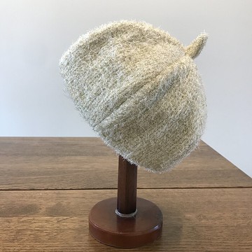 小香風閃光金銀絲貝雷帽女秋冬天八角帽復古百搭優雅畫家帽子1入