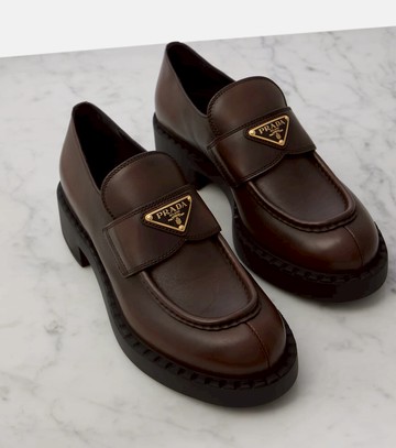 Prada Chocolate leather loafers