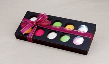 【零售量】馬卡龍盒１０入黑色/50個