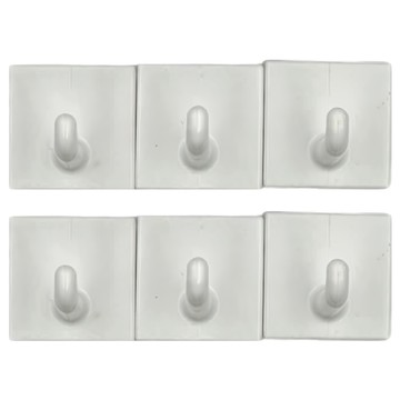 KM 強力無痕熱熔式黏貼掛勾 萬用3入 2.9*2.9cm  方形 白色  2組