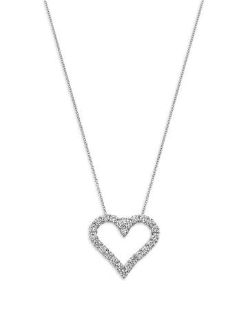 Bloomingdale's Fine Collection Diamond Heart Pendant Necklace in 14K White Gold, 1.8 ct. t. w.