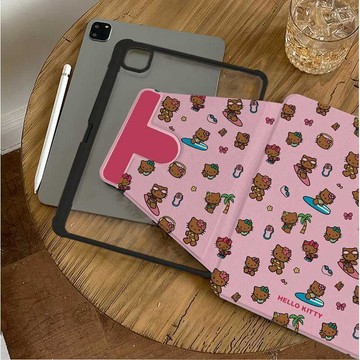 新款上新衝浪KT貓適用於iPad第10/9/8代保護套A16防摔旋轉mini7/6磁吸帶筆