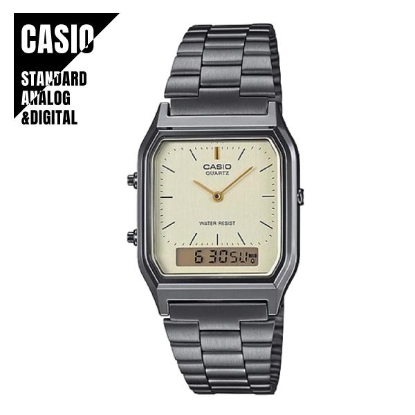 即納】CASIO STANDARD カシオ スタンダード アナデジ チプカシ ライトゴールド×ガンメタ AQ230GG-9A 腕時計 メンズ  レディース【メール便なら送料無料！】 | LINEブランドカタログ