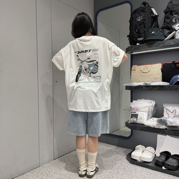 【MasCool】 C-102日文摩托車短袖 短T 短袖TEE 短踢 素踢 落肩 T恤 T-SHIRT 寬鬆