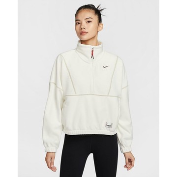 NIKE 耐吉 蛇年新年 開襟搖粒絨 女長袖上衣-米白色 AS W NK ONE TF HZ TOP POLAR-HV8465133