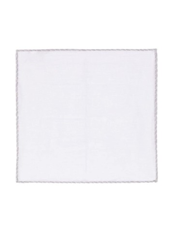 Eleventy - whipstitch-trim handkerchief - men - Linen/Flax - One Size - White