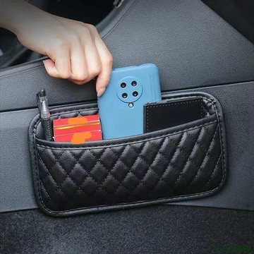 特色促銷👽汽車置物袋 皮革車用收納盒 粘貼式車用收納袋 車內雜物收納掛袋