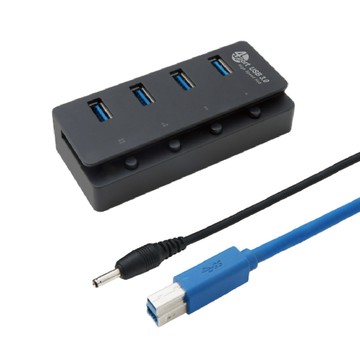 KTNET H5 4埠 USB3.0+TYPE C 1孔1開關高速集線器