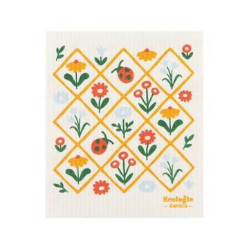 DANICA 加拿大 Ecologie瑞典環保抹布(春意盎然) / 洗碗布 廚房抹布 擦拭布 環保材質抹布 可機洗 洗碗機可洗