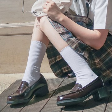 【✨滿99免運】基礎款jk鞋日係小皮鞋學院風鞋子製服鞋中跟女學生英倫風低跟單鞋