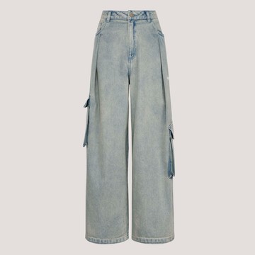 adidas Originals工裝長褲(KU9533 女款ORIGINALS寬鬆版型牛仔工裝長褲 水洗丹寧)