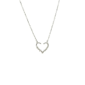 【巴黎精品】現貨+預購 925純銀項鍊鑽石鎖骨鍊-氣質愛心鏤空高級女飾品a1br21