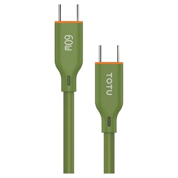 TOTU 拓途 雙Type-C/PD充電線 傳輸線 快充線 液態矽膠 CB-6系列 1M  軍綠  1條