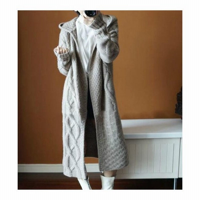 ケーブルニットフードロングカーディガン コーディガン アウター トップス カジュアル きれいめ Aw 秋冬 通販 Lineポイント最大0 5 Get Lineショッピング