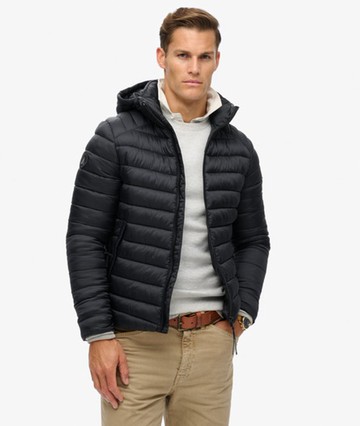 Superdry Men's Hooded Fuji Sport Padded Jacket Navy Size: M