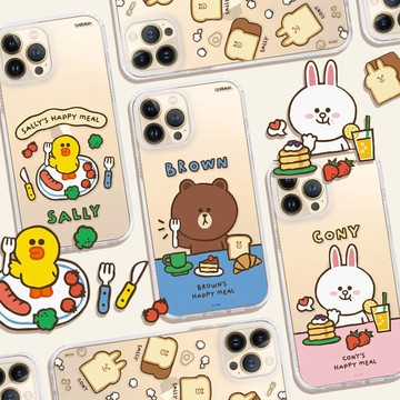 GARMMA｜正版LINE FRIENDS 早午餐系列二合一四角防摔殼 透明殼 保護殼 手機殼 Unicorn