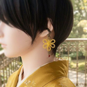 單邊耳夾「黃色框架・燈」