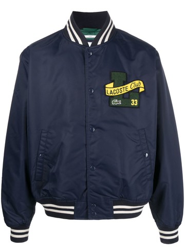 Lacoste - embroidered-logo bomber jacket - men - Polyamide/Acrylic/Polyester/Spandex/Elastane - XL - Blue