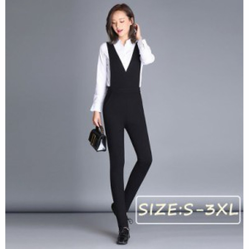 人気新作 サロペット オールインワン Vネック レディース サスペンダー おしゃれ 秋服冬服 カジュアル 着痩せ 黒 通勤 通販 Lineポイント最大1 0 Get Lineショッピング